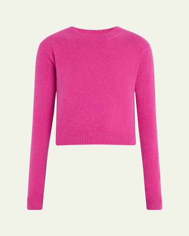 Crewneck Cashmere Crop Pullover